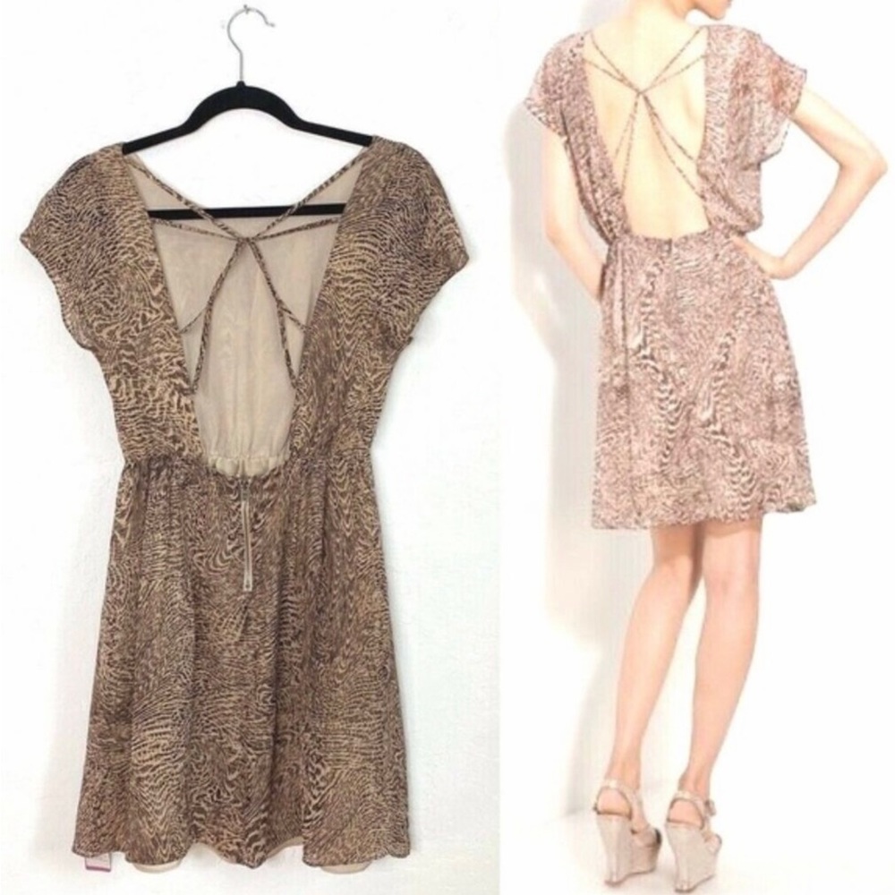 Revolve Alice Olivia Kimber Silk Mini Dress Animal